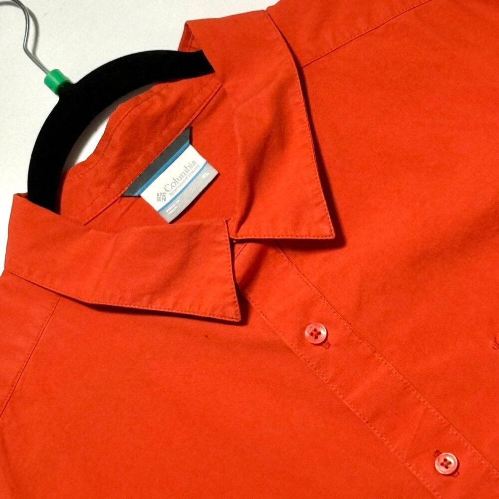 Columbia‎ Mens Sportswear Button-Up Short Sleeve Shirt XL Orange Excellent